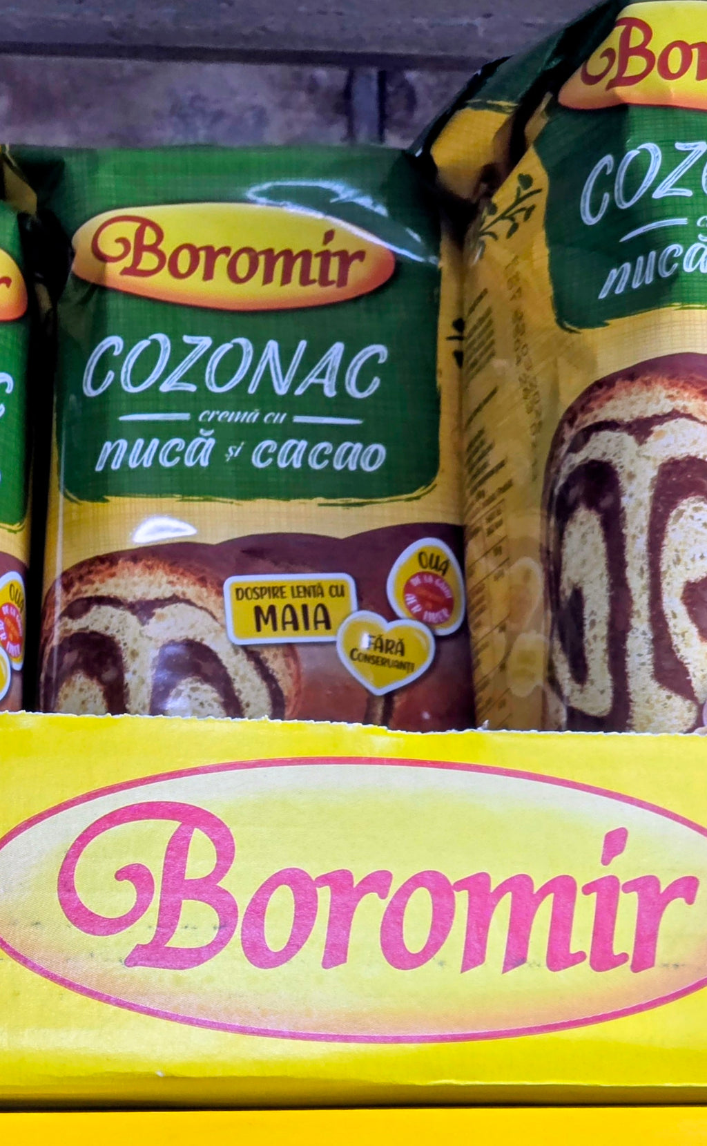 Cozonac- Traditional Romanian sweet bread with cocoa and walnut filling.